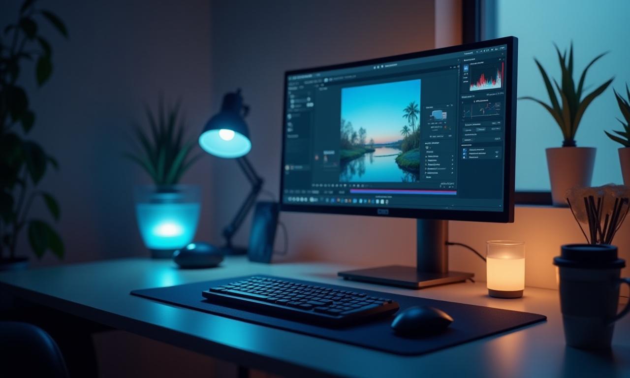 Espacio de trabajo de edición fotográfica