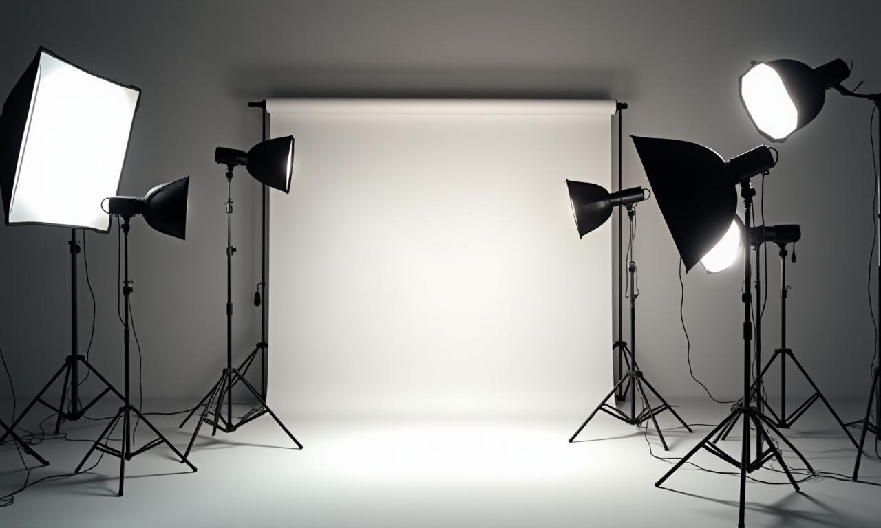 Estudio de fotografía con iluminación