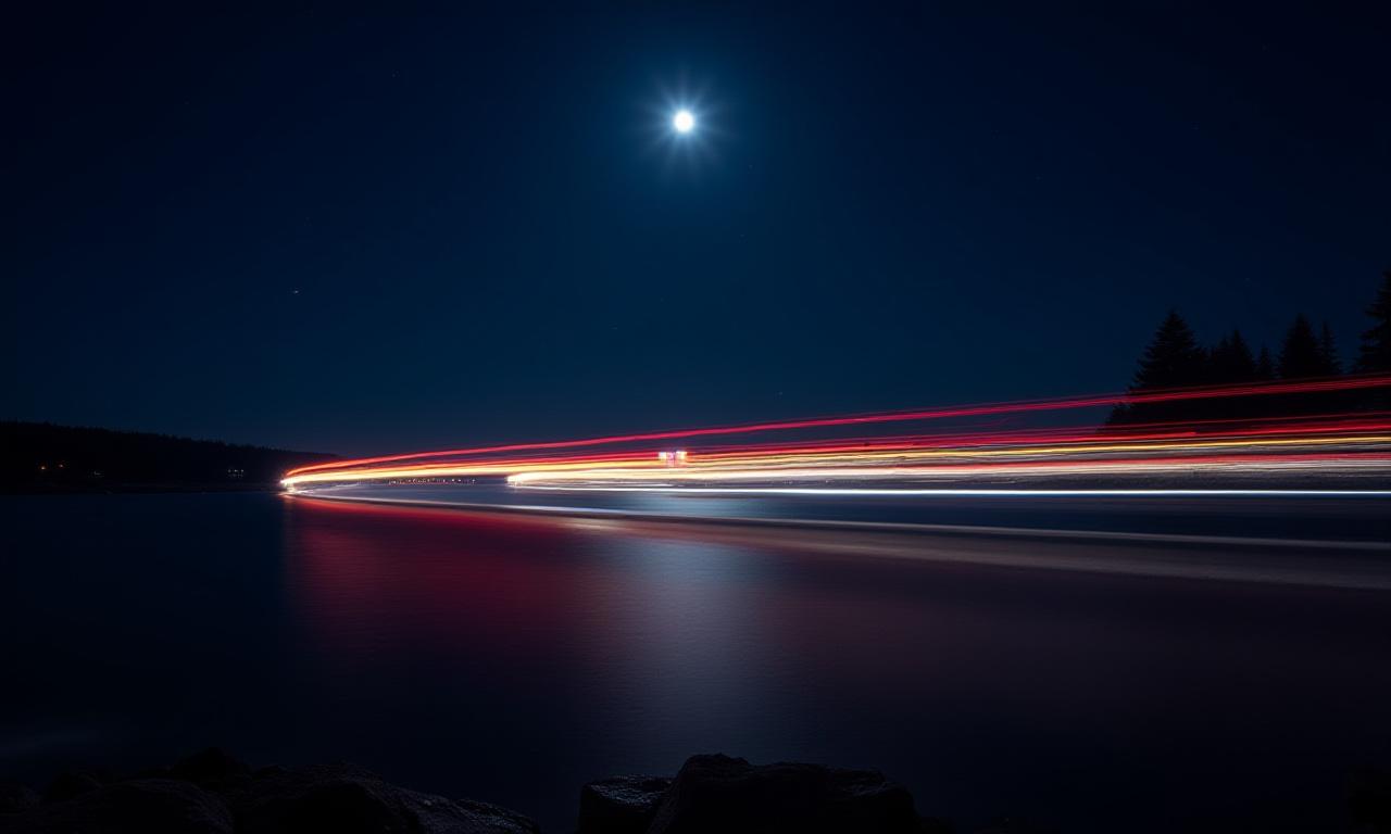 Fotografía de larga exposición nocturna