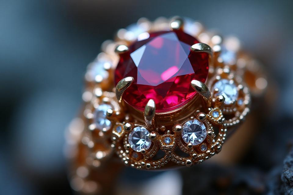 Detalle macro de joyería profesional